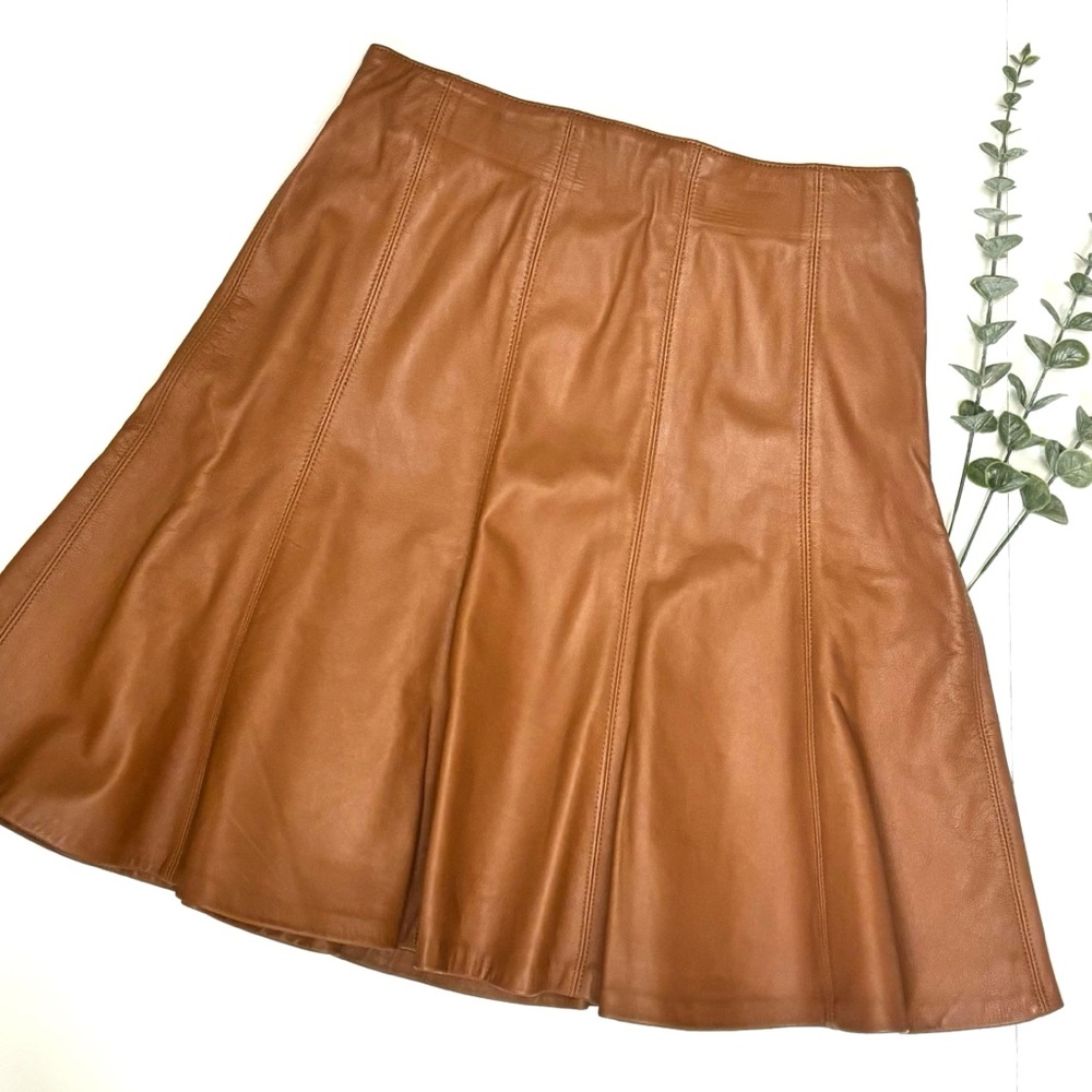 WHBM Leather A-Line Skirt Size 0